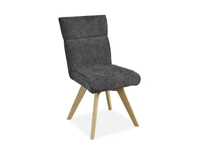 AMBRE - Chaise tissu pieds bois fixe ou pivotante 7 coloris